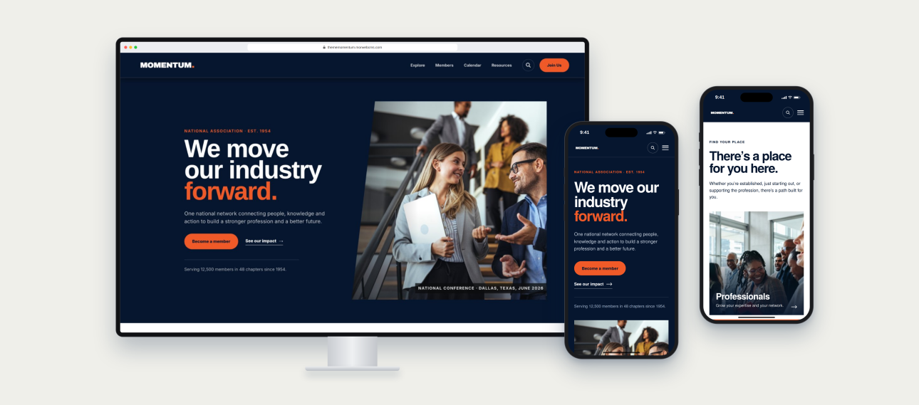 Morweb Premium Association Theme - Momentum