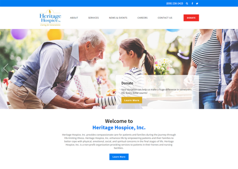 Heritage Hospice website designed with Morweb’s powerful healthcare web design tools.