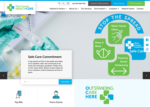 Ohio County Healthcare designed its hospital website with Morweb