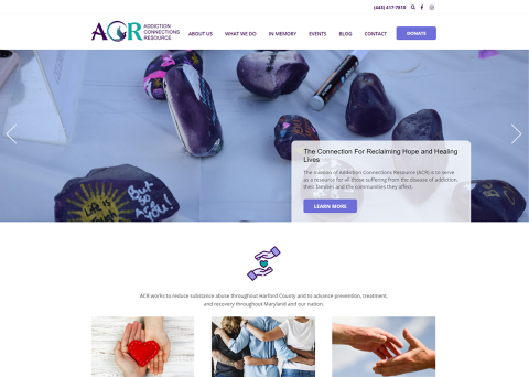 Addiction Connections Resource heatlhcare website design by Morweb