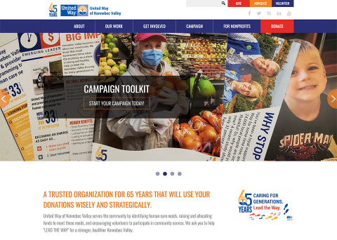 United Way of Kennebec Valley built their site on Morweb CMS