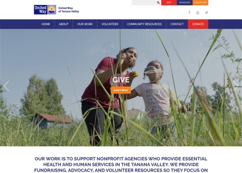 United Way of Tanana Valley built their nonprofit website using Morweb’s powerful website builder.