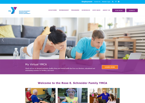 Rose YMCA website designed by Morweb