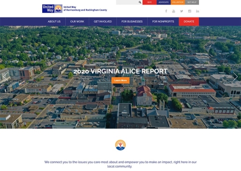 United Way of Harrionburg County used Morweb CMS as their website builder. 