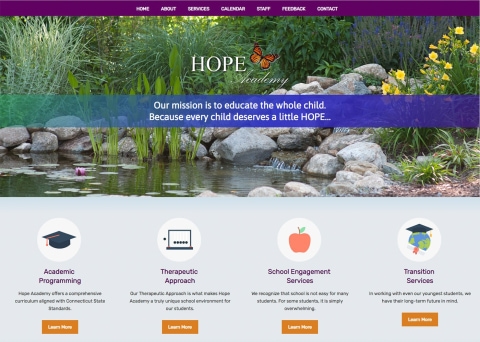 Hope Academy is a school for children with special needs that used Morweb to design their school website