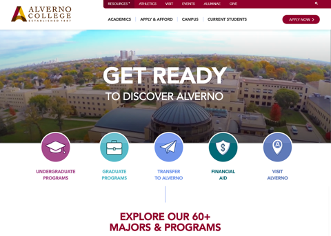 Alverno College used Morweb to build a stunning school website