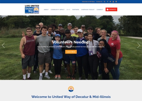 United Way of Decatur nonprofit website design by Morweb