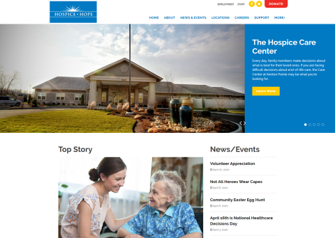 Hospice of Hope used Morweb’s website builder to design their healthcare website.