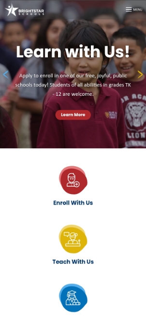 Bright Star Schools Website Mobile Preview