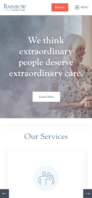 Rainbow Hospice Care Website Mobile Preview