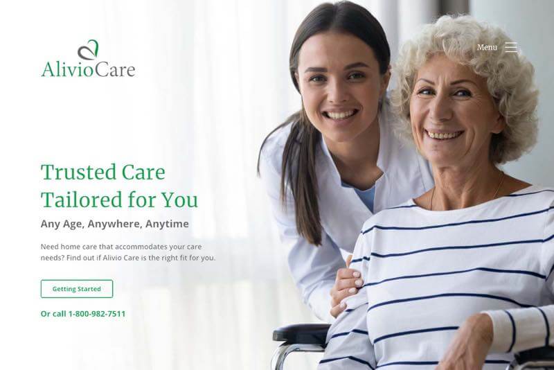 Alivio Care Website Desktop Preview