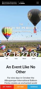 Balloon Fiesta Website Mobile Preview