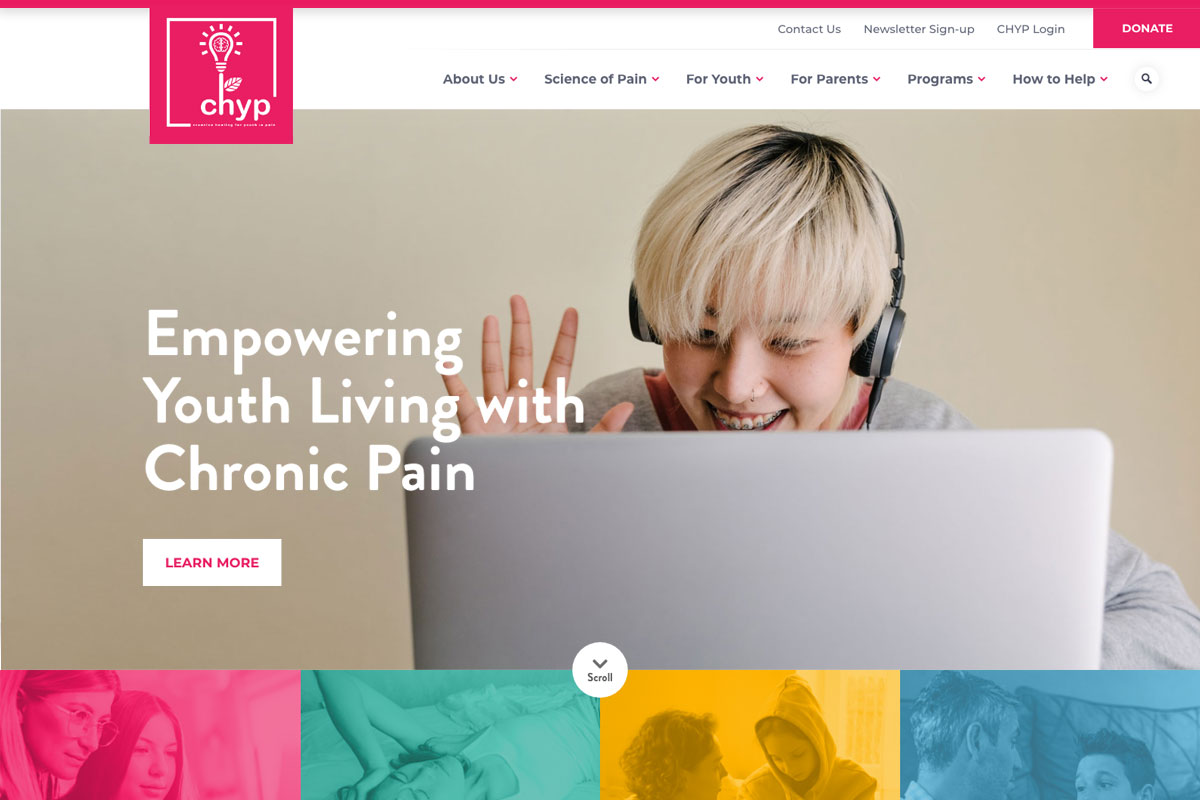Creative Healing for Youth in Pain Website Desktop Preview