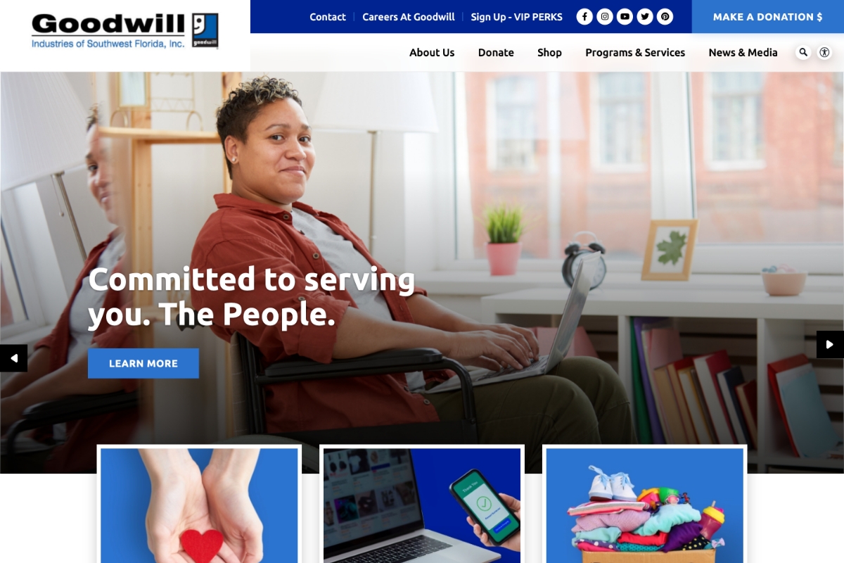 Goodwill Southwest Florida Website Desktop Preview