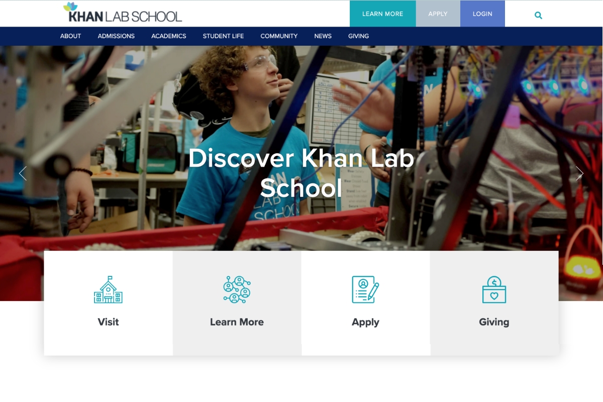 Khan Lab School Website Desktop Preview