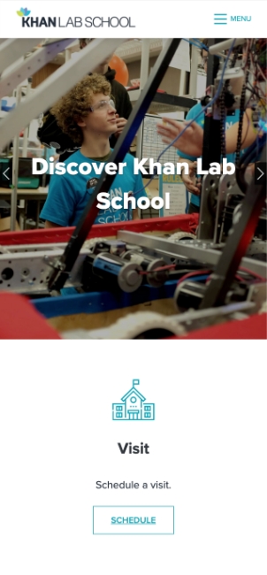 Khan Lab School Website Mobile Preview