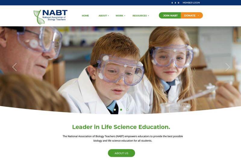 National Association of Biology Teachers Website Desktop Preview