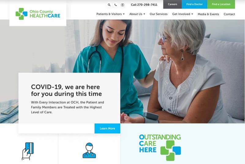 Ohio County Healthcare Website Desktop Preview