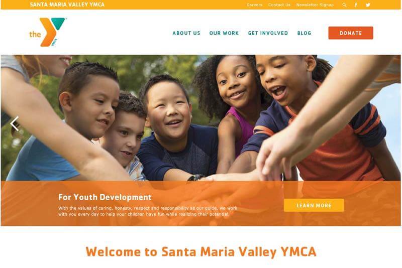 Santa Maria Valley YMCA Website Desktop Preview