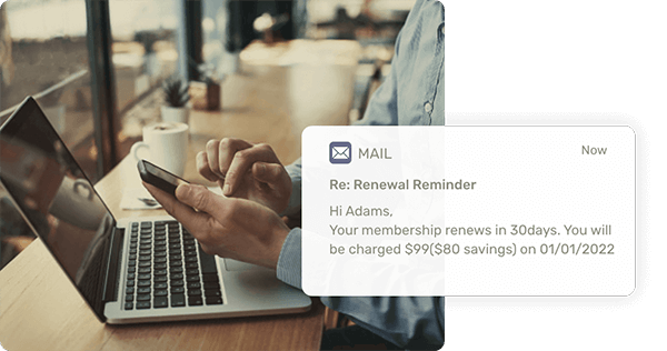 Morweb improves your website by sending automatic email reminders, so your members can get the important updates they need.