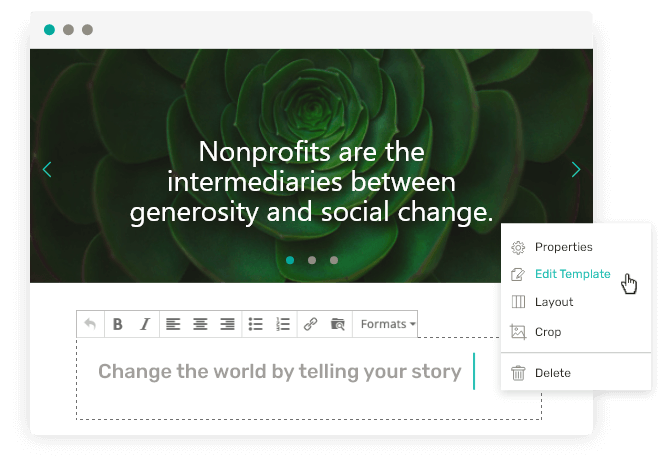 Morweb’s intuitive live-editor can help your nonprofit achieve a flawless design.