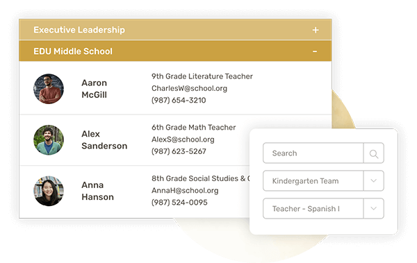 Add an easy-to-use teacher directory module to your higher education website design with Morweb.
