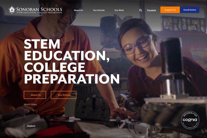 Sonoran Schools Website Desktop Preview