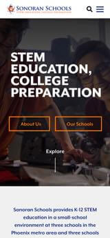 Sonoran Schools Website Mobile Preview