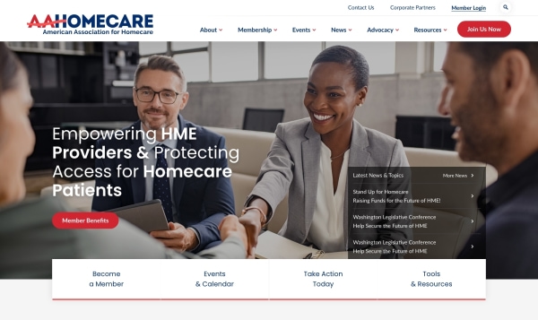 A screetshot of ATS new site