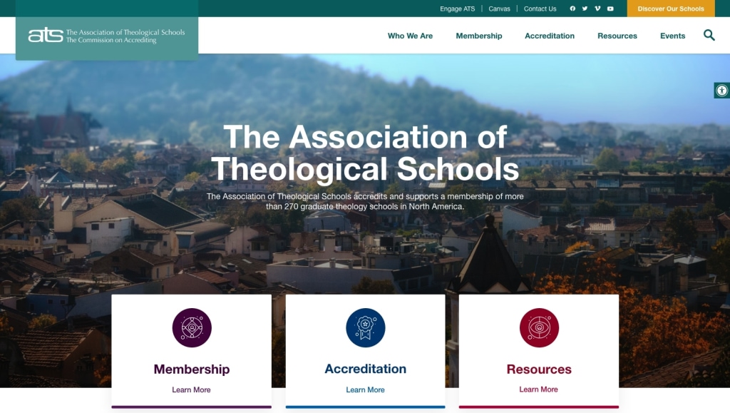 A screetshot of ATS new site