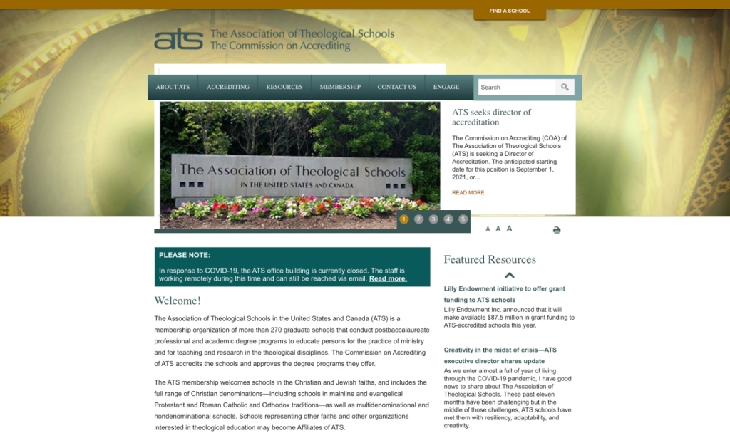A screetshot of ATS old site