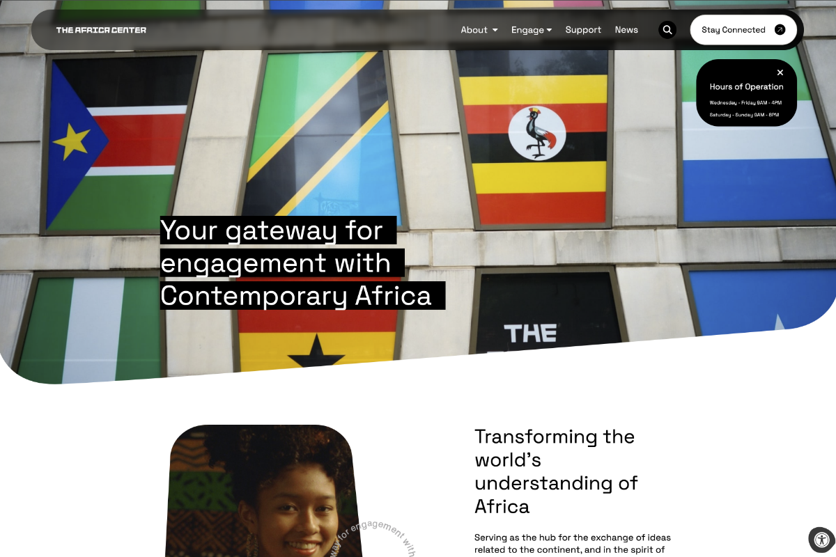 The Africa Center Website Desktop Preview