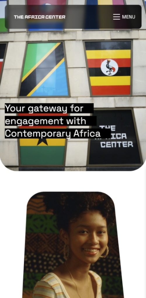 The Africa Center Website Mobile Preview