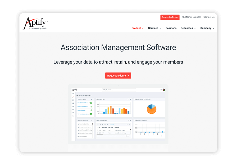 Look into Aptify's association software if you work at a large organization.