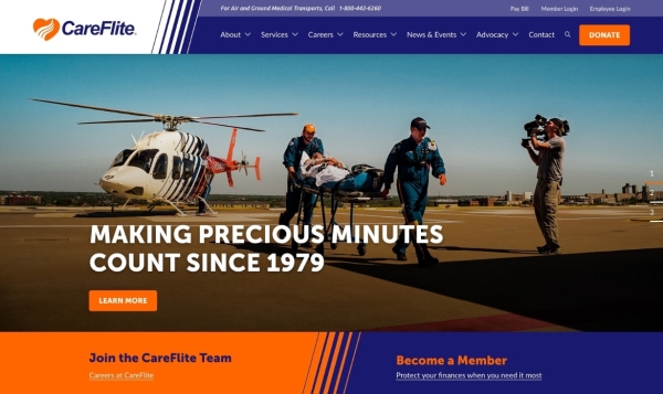 A screetshot of MSA's new site