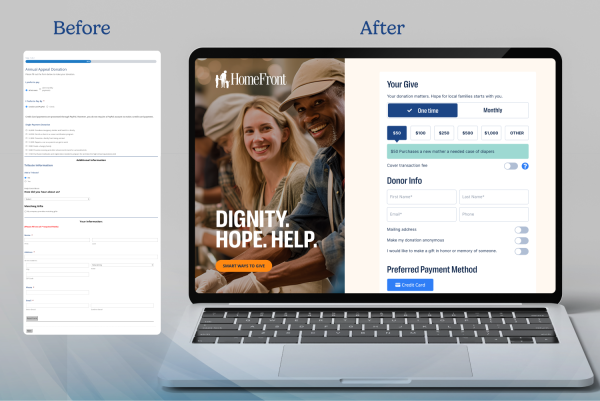 Before and after: nonprofit donation page UX mistakes that cost completions