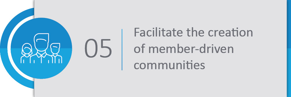 Facilitate the creation of member-driven communities.