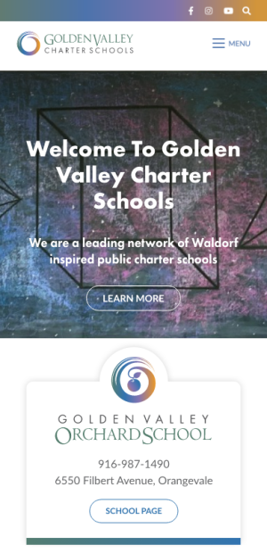 Golden Valley Charter Schools Website Mobile Preview