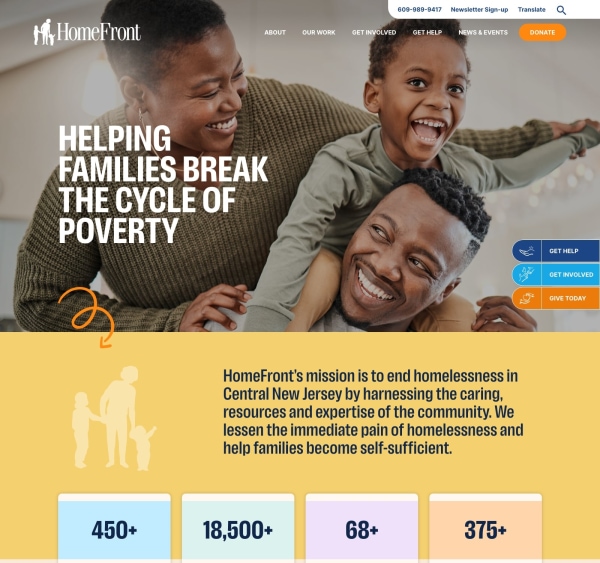 A screetshot of MSA's new site