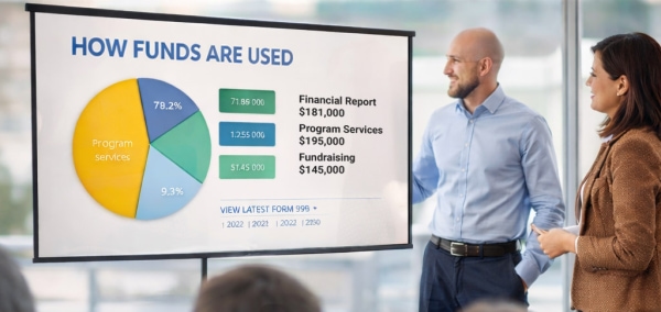 Transparent usage of nonprofit's funds