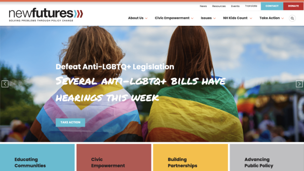A screetshot of MSA's new site