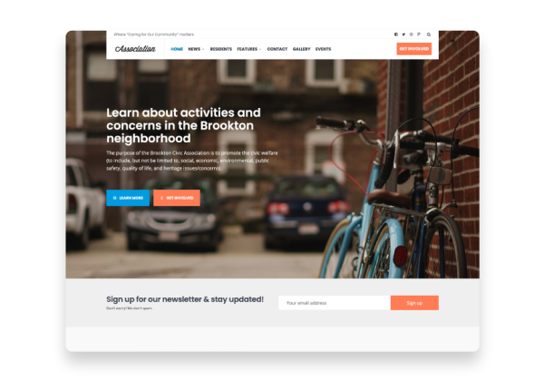 Association is a great-choice for a fun and friendly website design. 