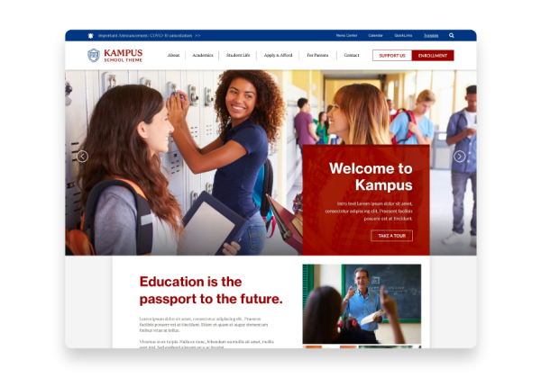 Kampus is a well-designed template with intuitive features. 