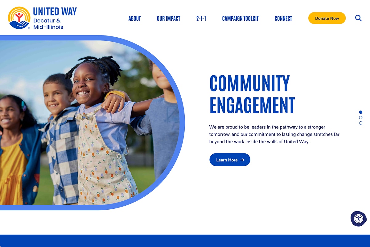 United Way of Decatur & Mid-Illinois Website Desktop Preview