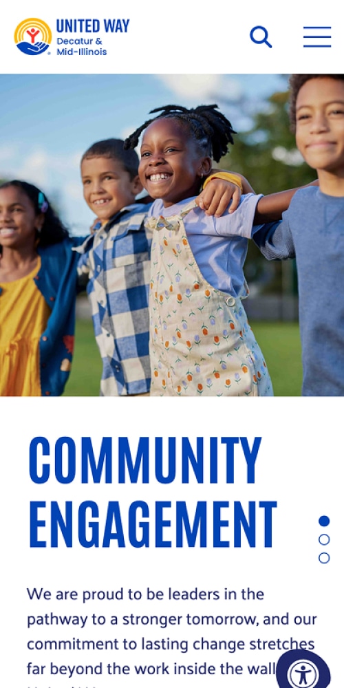 United Way of Decatur & Mid-Illinois Website Mobile Preview
