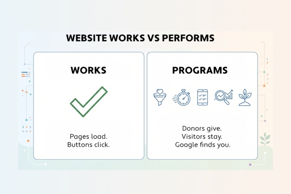 The difference between a nonprofit website that works and one that performs: benchmarks close the gap