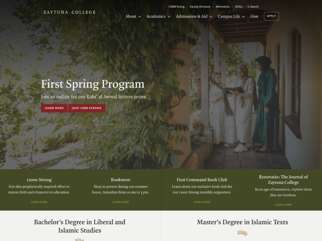 A screetshot of Alverno College' old site