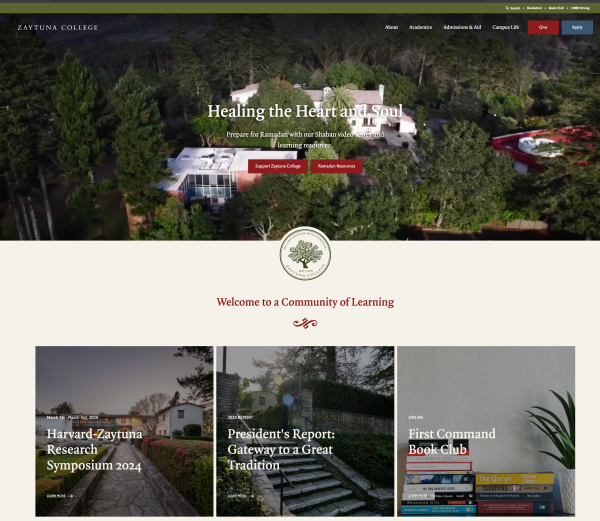 A screetshot of Alverno College' new site