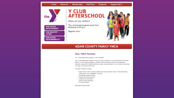 A screetshot of MSA's old site