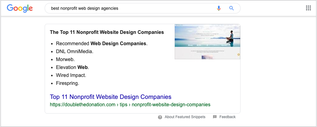 Google search: best nonprofit web design agencies